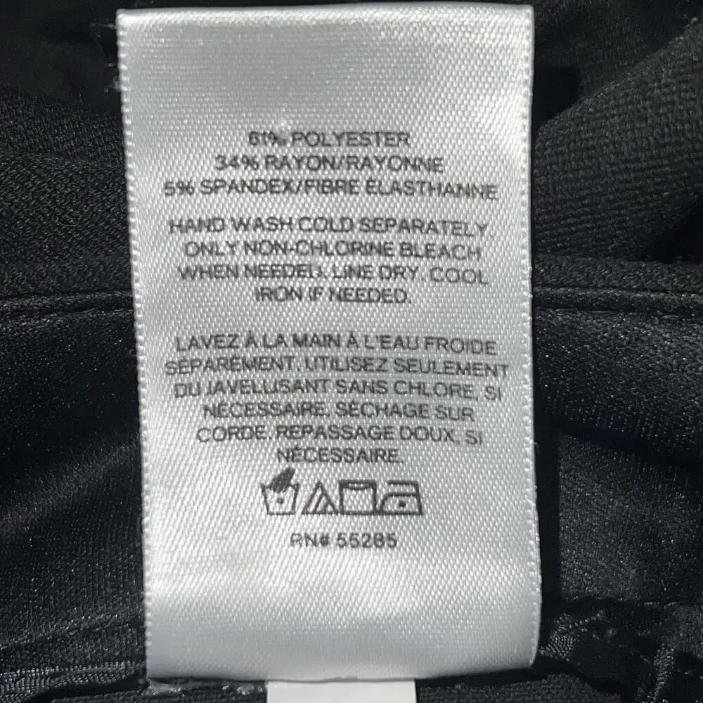 Express Womens S Black Ankle Pants Pearl Side Trim Mid Rise Stretch